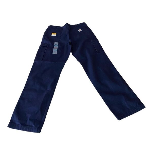 Carhartt FR Rugged Flex Relaxed Fit Canvas Pants 36x34 Blue New Workwear - Picture 4 of 9